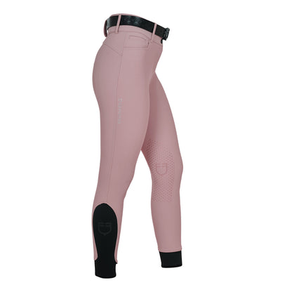 Equestro Women's high-waisted breeches with rhinestone logo