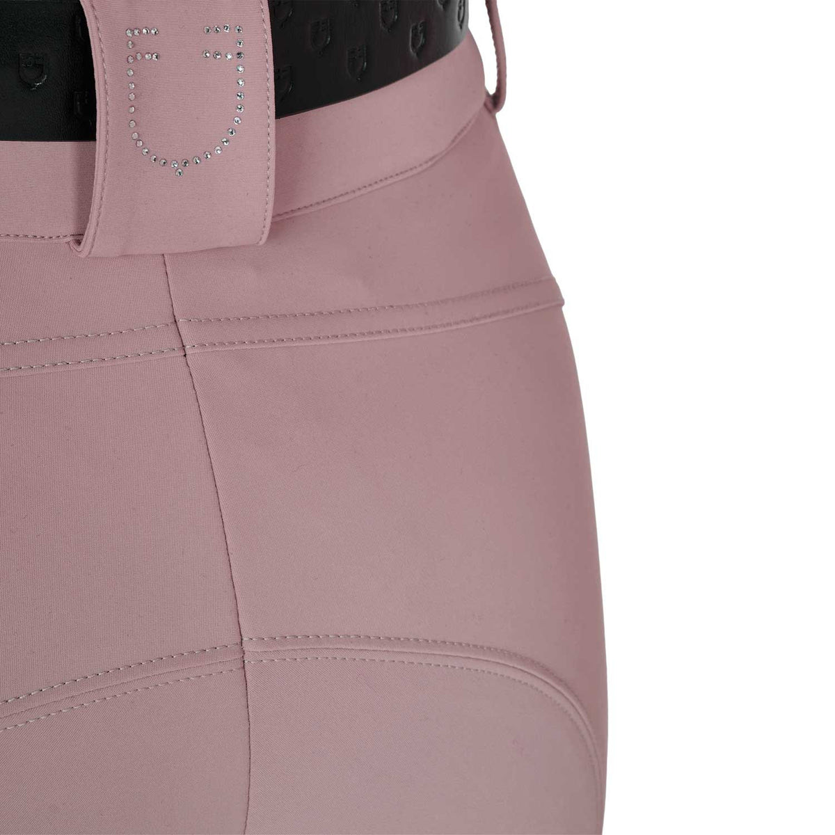 Equestro Women's high-waisted breeches with rhinestone logo