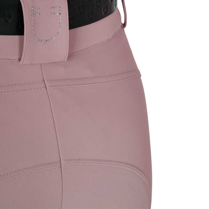 Equestro Women's high-waisted breeches with rhinestone logo