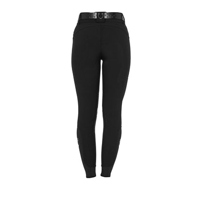 Equestro Women's high-waisted breeches with rhinestone logo