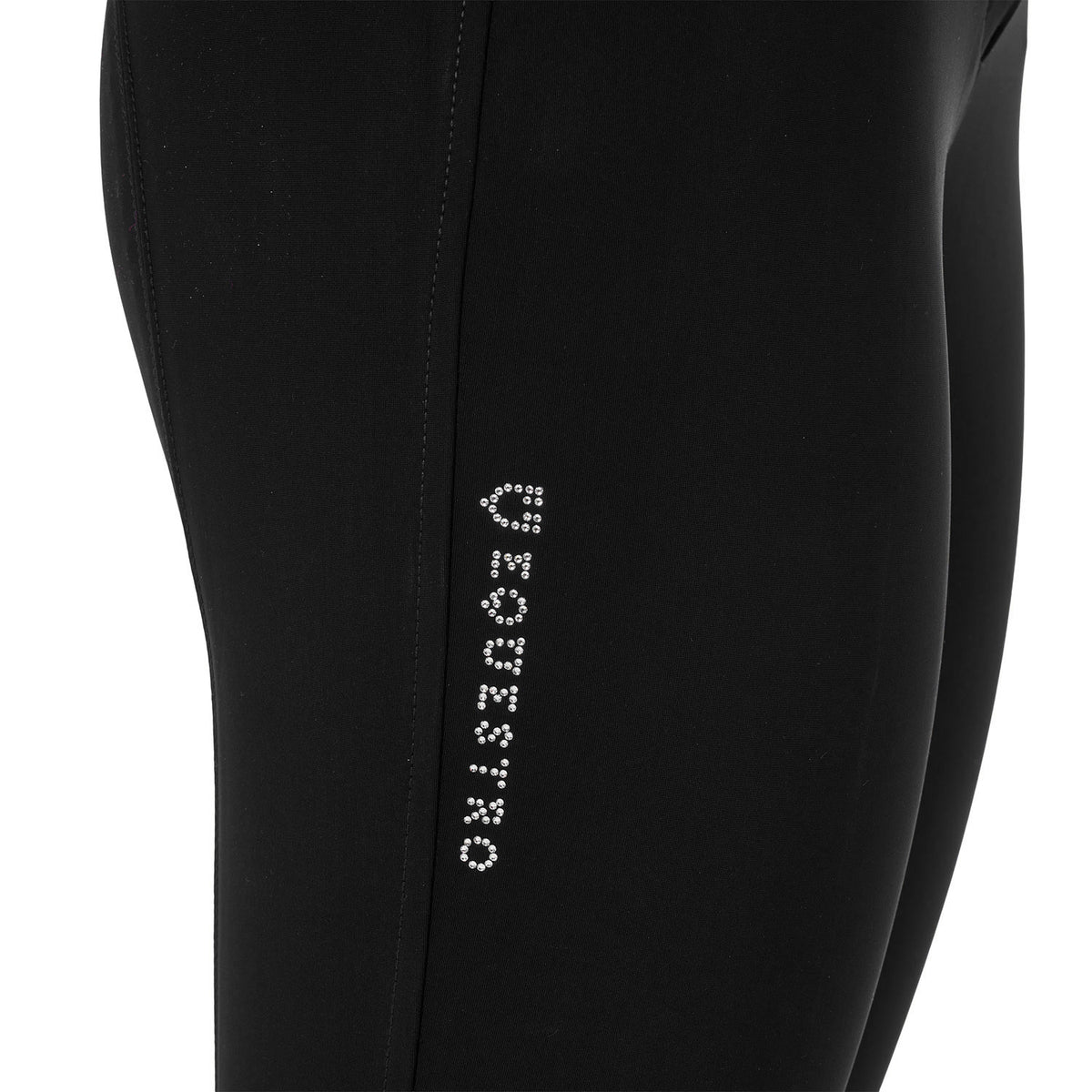Equestro Women's high-waisted breeches with rhinestone logo