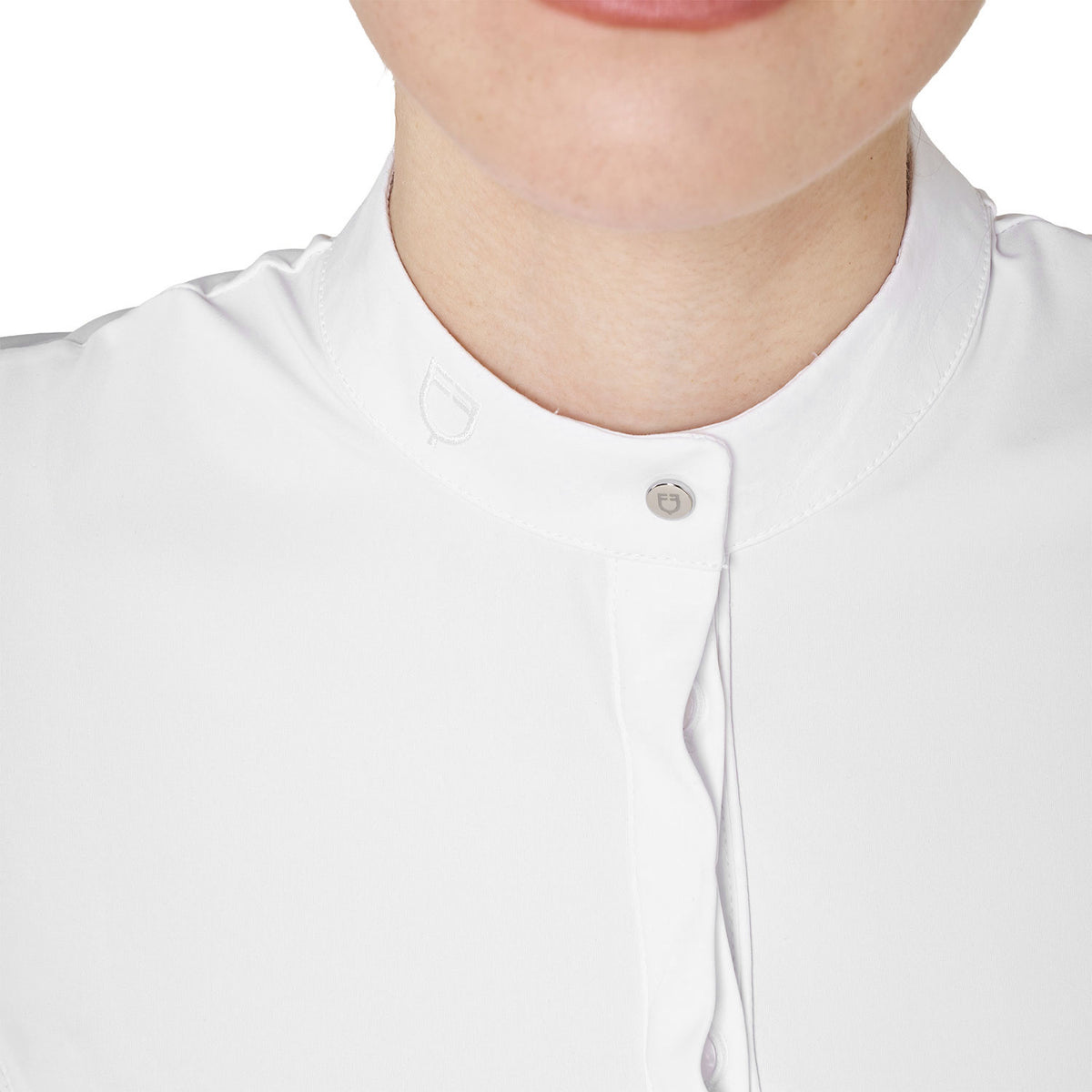 Equestro Women’s competition polo with shirt collar and mesh inserts