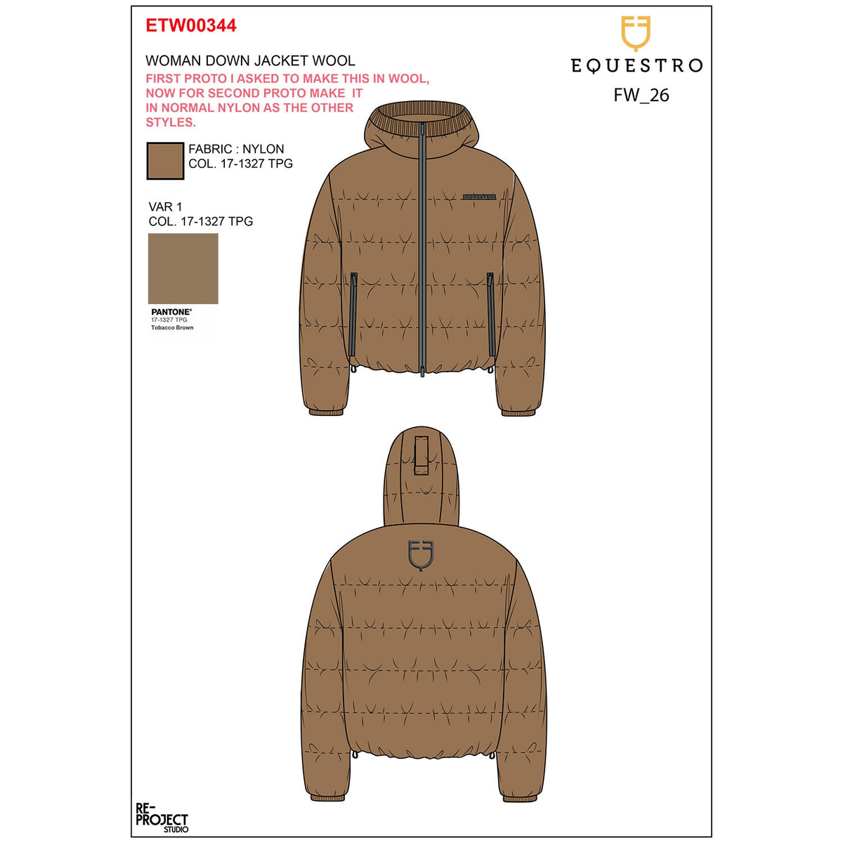 Equestro Women's hooded down jacket
