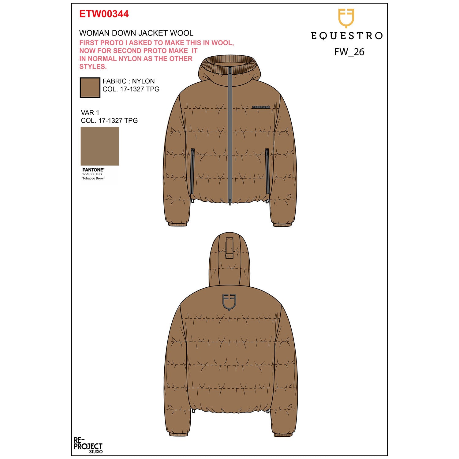 Equestro Women's hooded down jacket