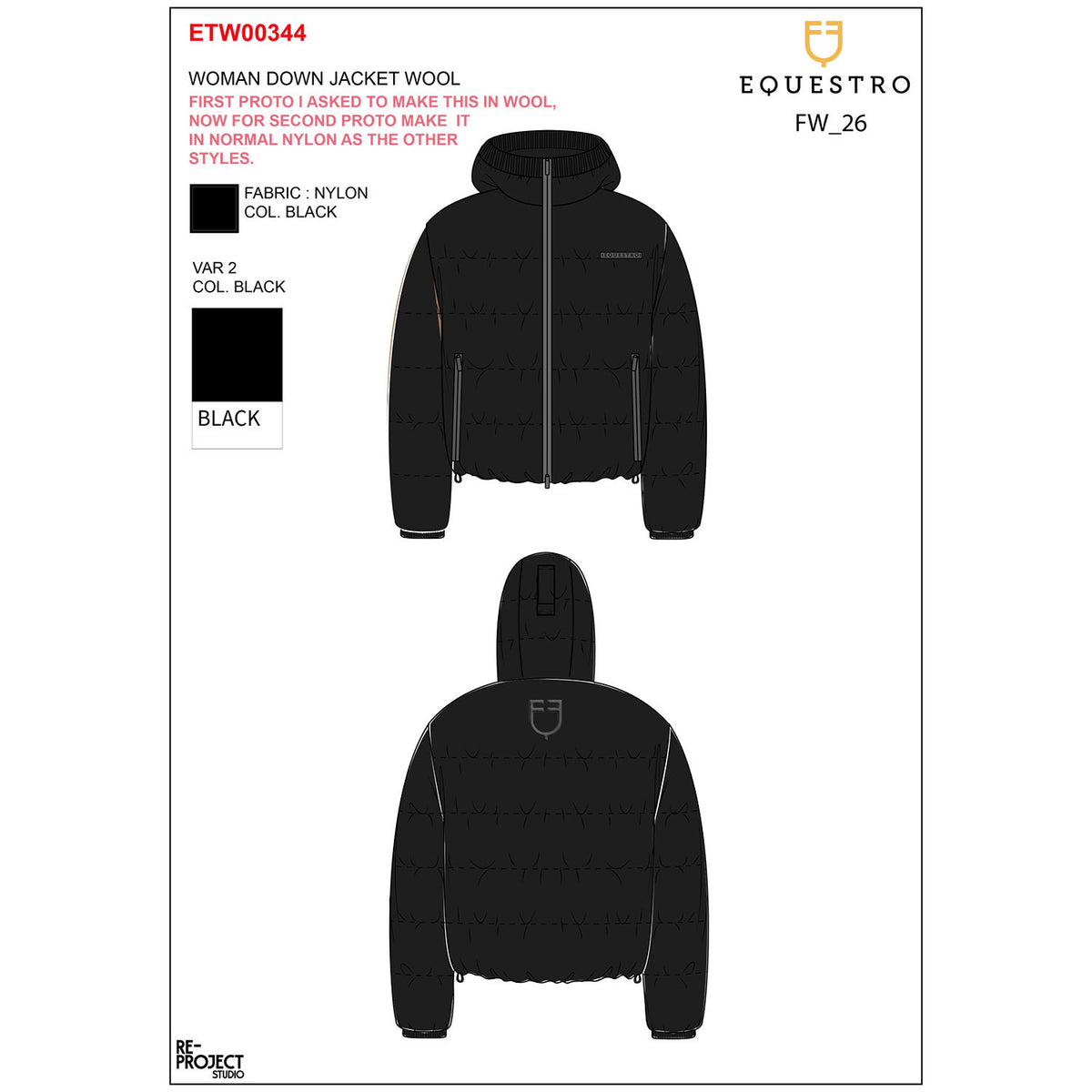 Equestro Women's hooded down jacket