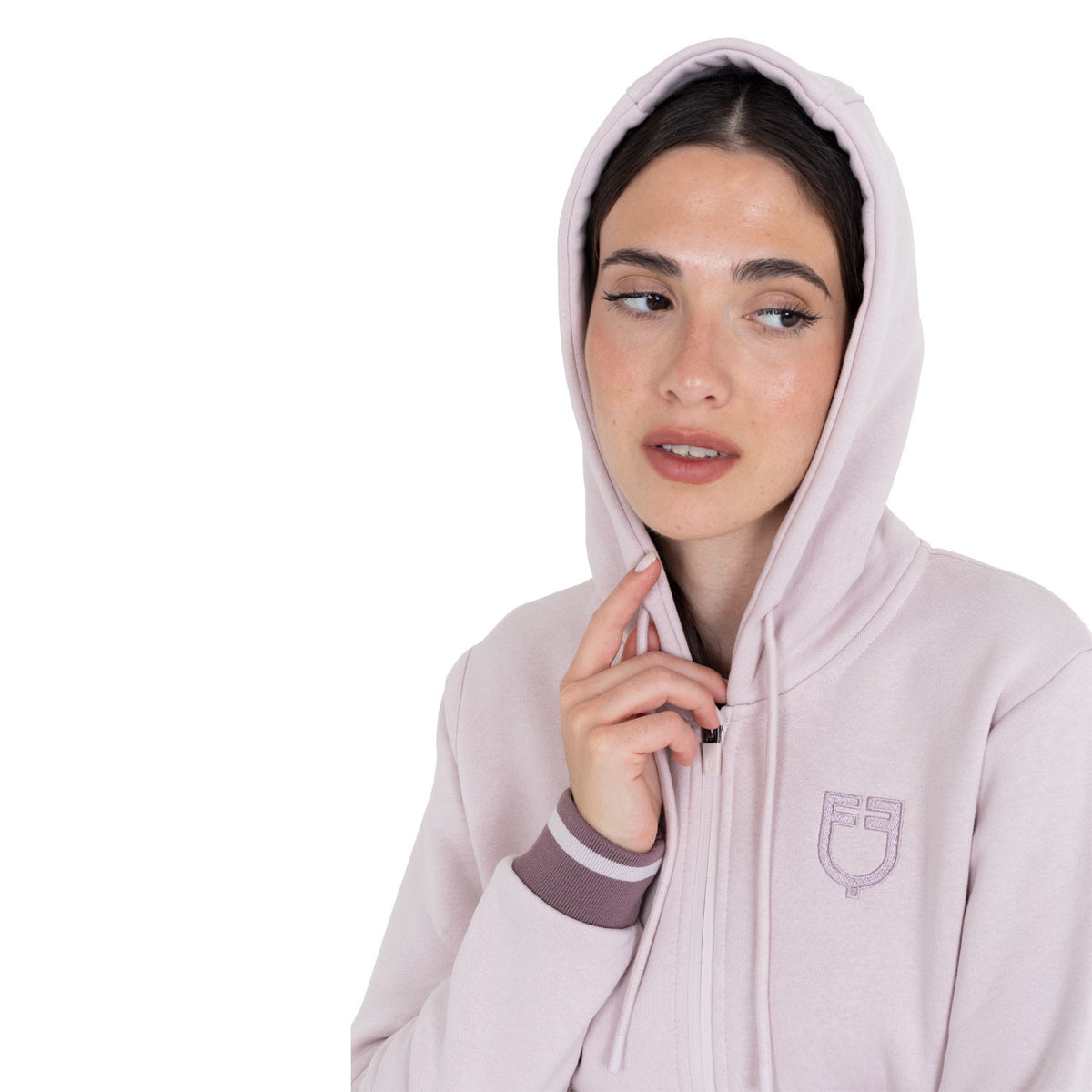 Equestro Women's hoodie with front zipper