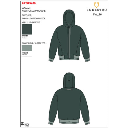 Equestro Women's hoodie with front zipper