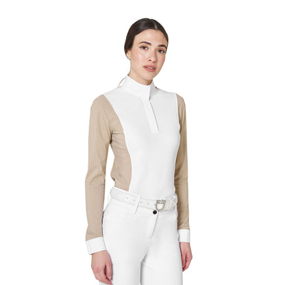 Equestro Women’s perforated long-sleeved competition polo shirt