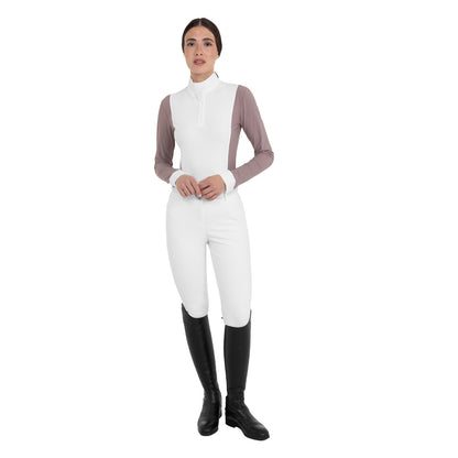 Equestro Women’s perforated long-sleeved competition polo shirt