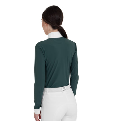 Equestro Women’s perforated long-sleeved competition polo shirt