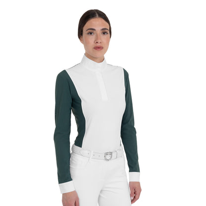 Equestro Women’s perforated long-sleeved competition polo shirt