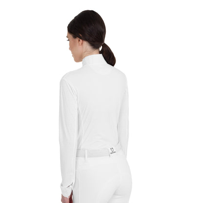 Equestro Women’s perforated long-sleeved competition polo shirt