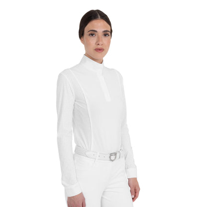 Equestro Women’s perforated long-sleeved competition polo shirt