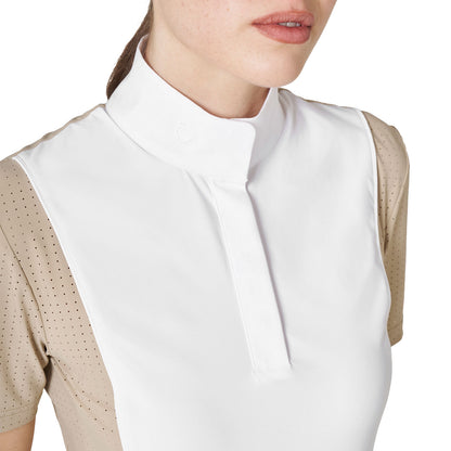 Equestro Women's short-sleeved competition polo shirt with mesh inserts