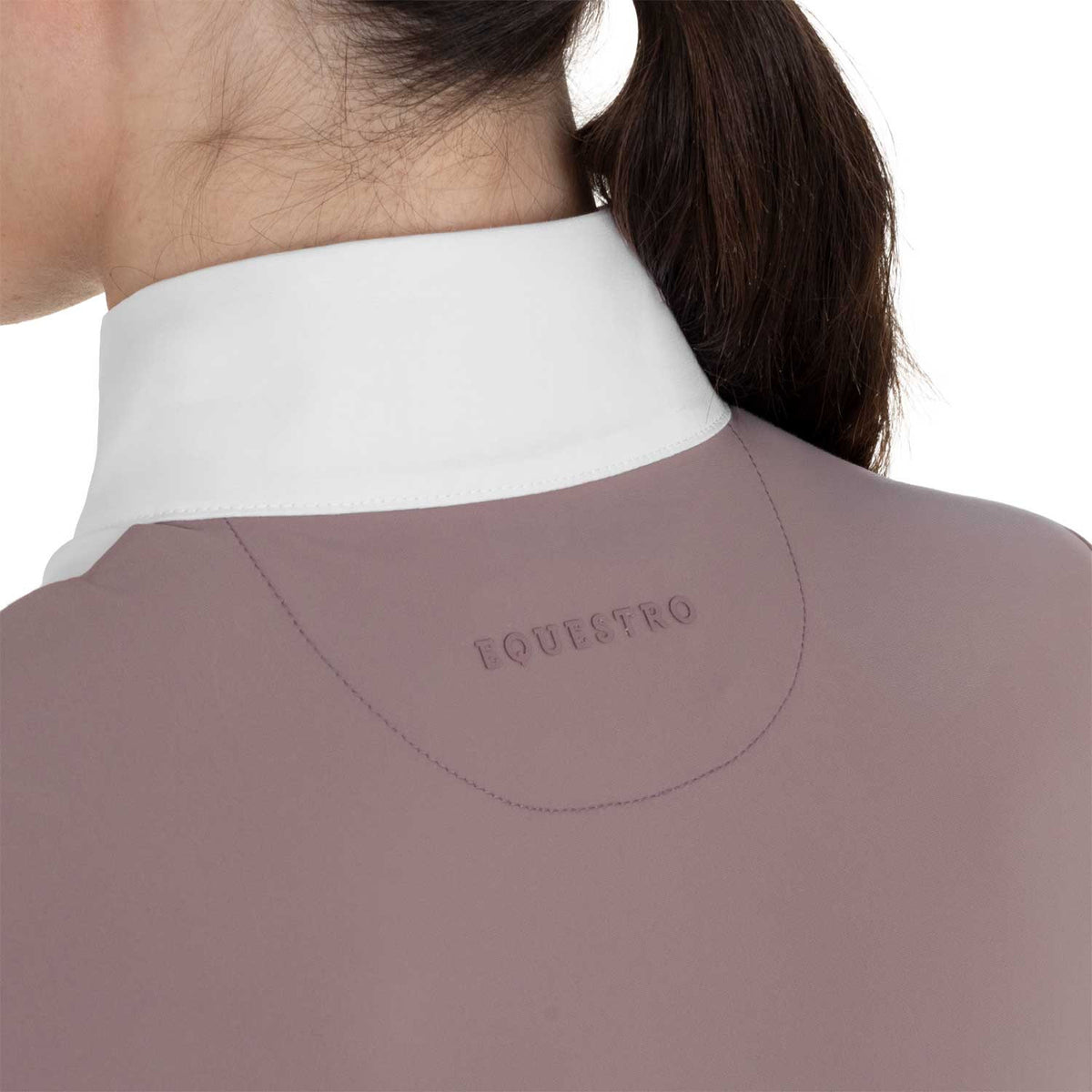 Equestro Women's short-sleeved competition polo shirt with mesh inserts