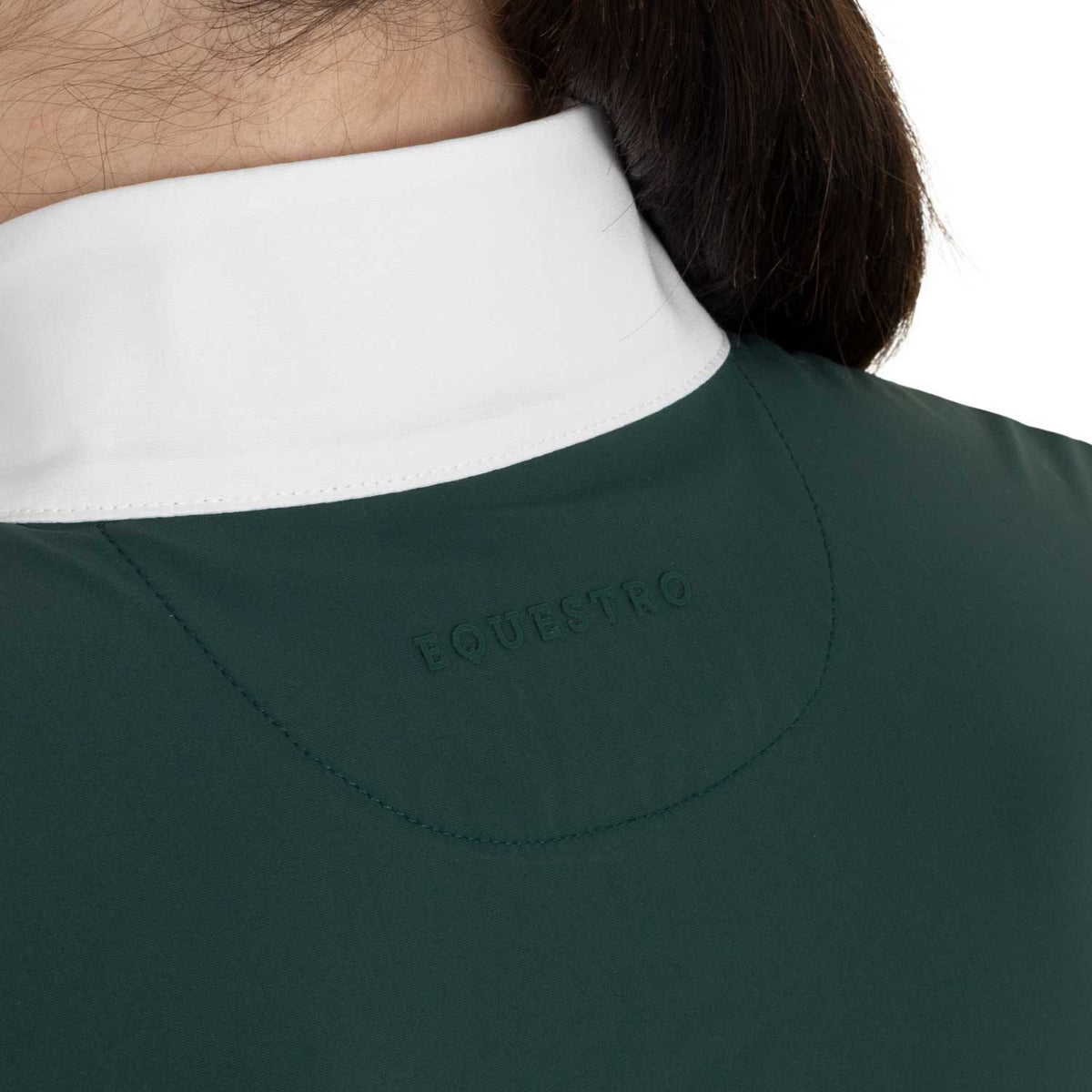 Equestro Women's short-sleeved competition polo shirt with mesh inserts