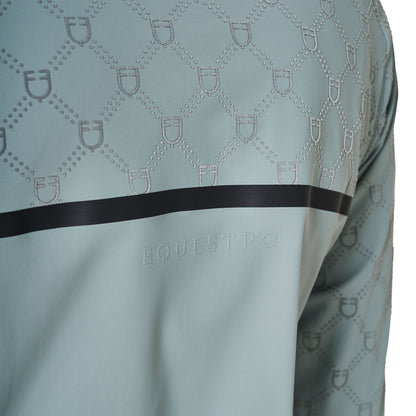 Equestro Women’s long-sleeved monogram print training polo shirt