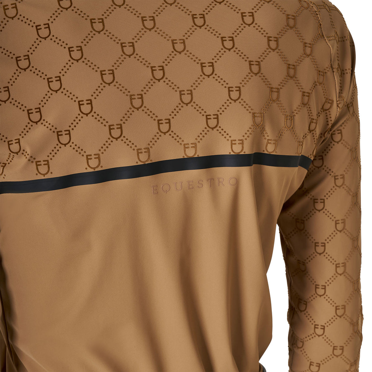 Equestro Women’s long-sleeved monogram print training polo shirt