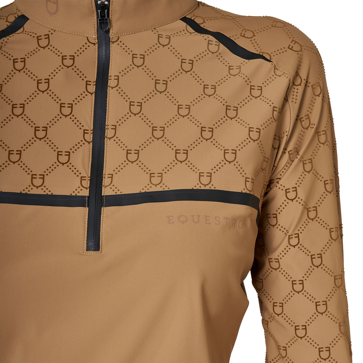 Equestro Women’s long-sleeved monogram print training polo shirt