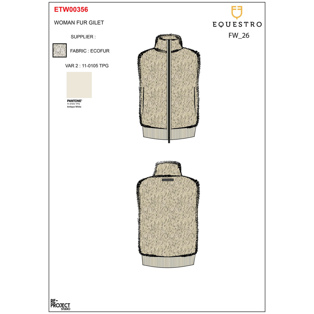 Equestro Women's faux fur vest