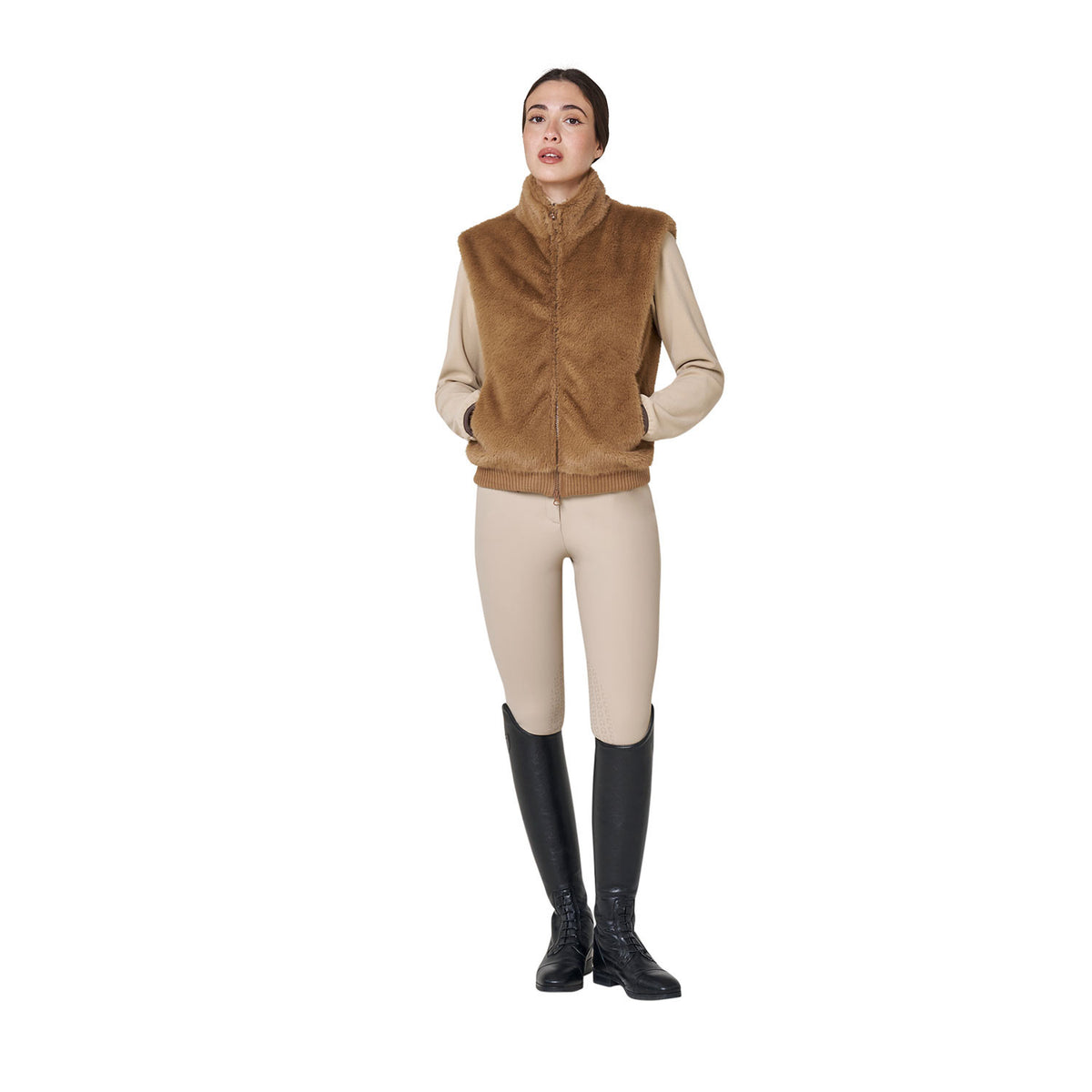 Equestro Women's faux fur vest