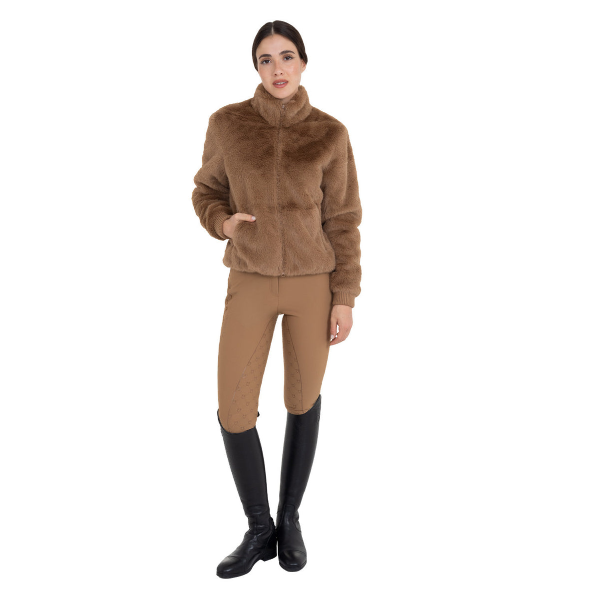 Equestro Women's outerwear in faux fur