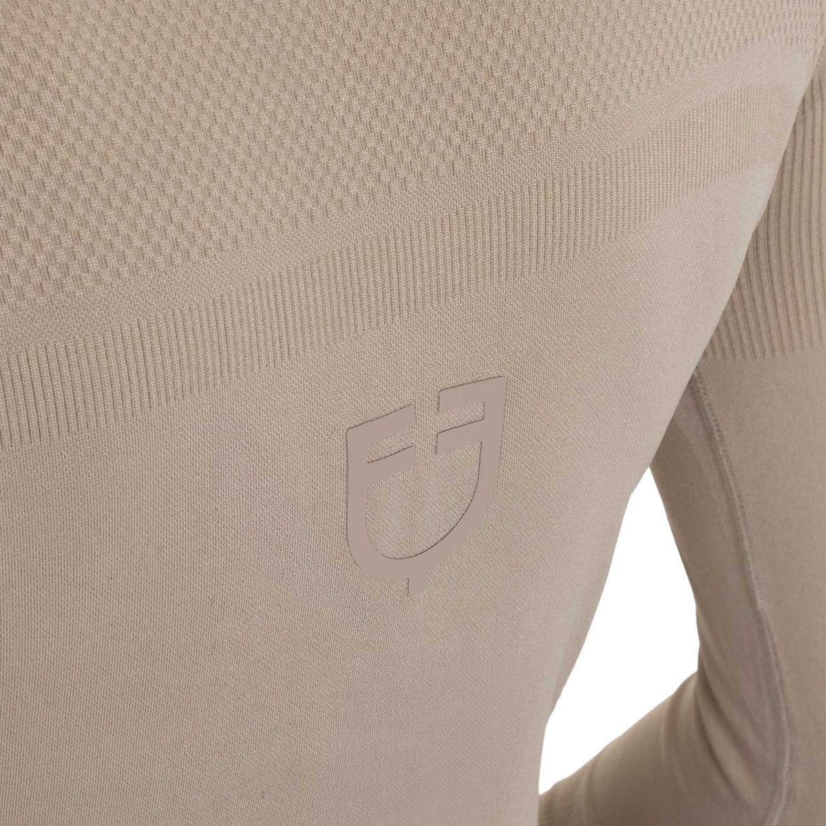 Equestro Women's training polo shirt in technical knit with zipper