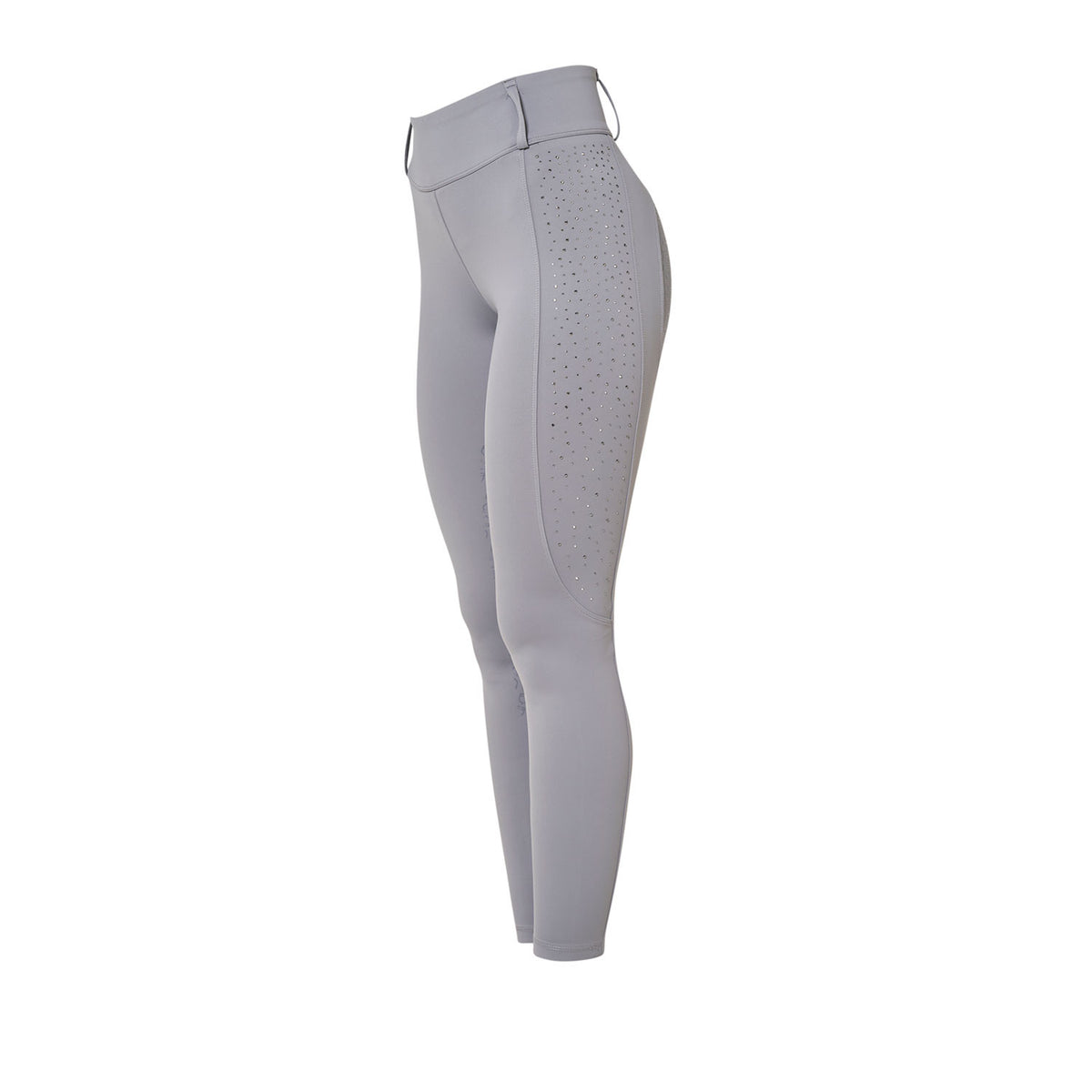 Equestro Women's high-waisted leggings with belt loops and rhinestones