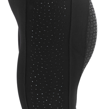 Equestro Women's high-waisted leggings with belt loops and rhinestones