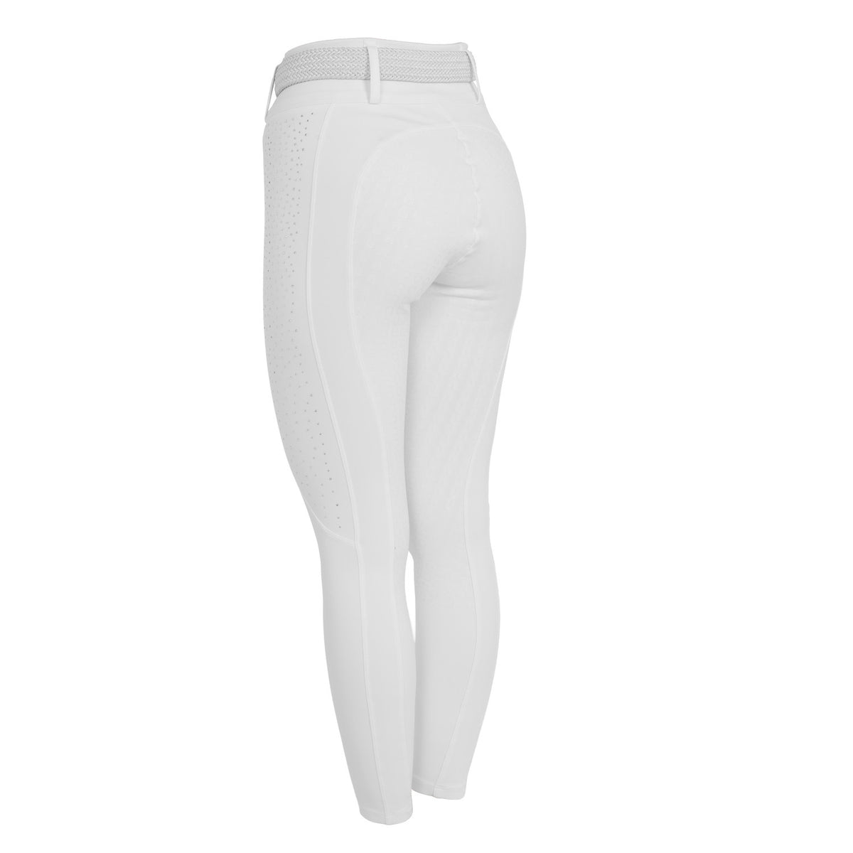 Equestro Women's high-waisted leggings with belt loops and rhinestones