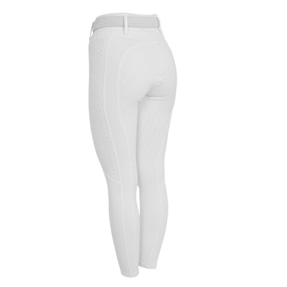 Equestro Women's high-waisted leggings with belt loops and rhinestones