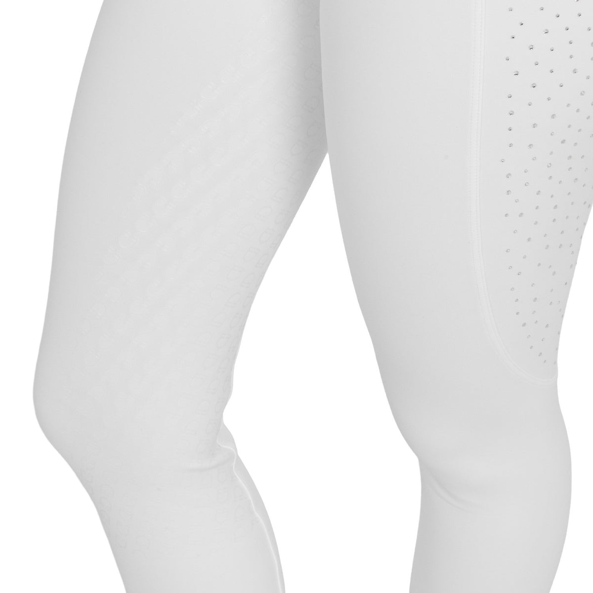 Equestro Women's high-waisted leggings with belt loops and rhinestones