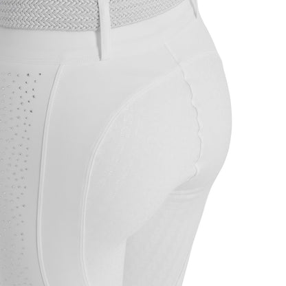 Equestro Women's high-waisted leggings with belt loops and rhinestones