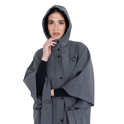 Equestro Women's rain-resistant cape in wool blend