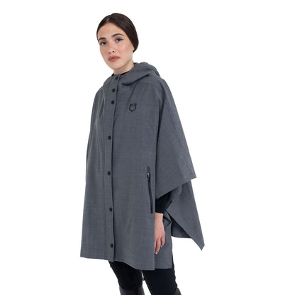 Equestro Women's rain-resistant cape in wool blend