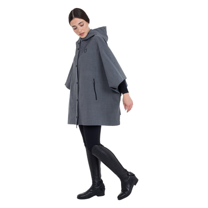 Equestro Women's rain-resistant cape in wool blend