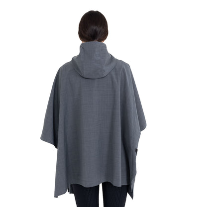 Equestro Women's rain-resistant cape in wool blend