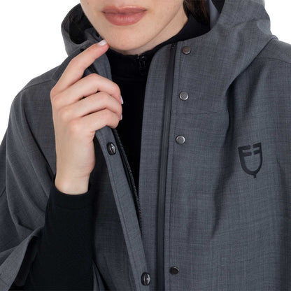 Equestro Women's rain-resistant cape in wool blend