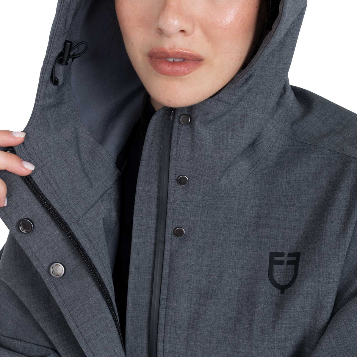 Equestro Women's rain-resistant cape in wool blend