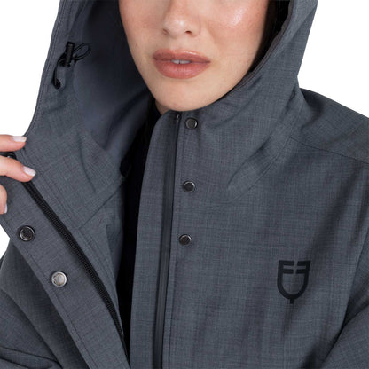 Equestro Women's rain-resistant cape in wool blend