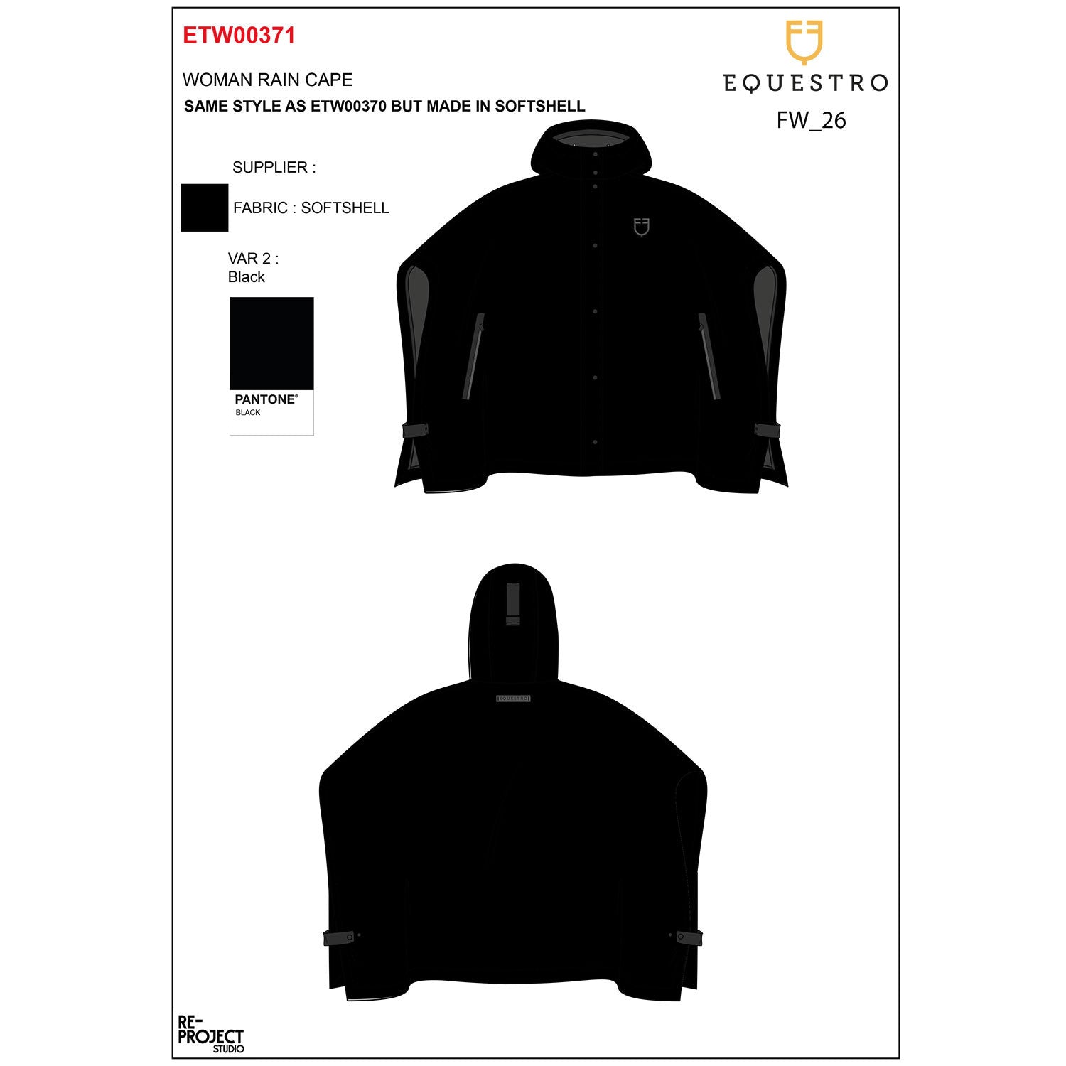 Equestro Women's technical rain cape