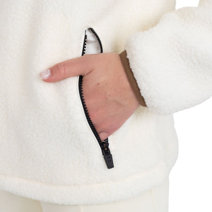 Equestro Women's teddy fleece hoodie with zip