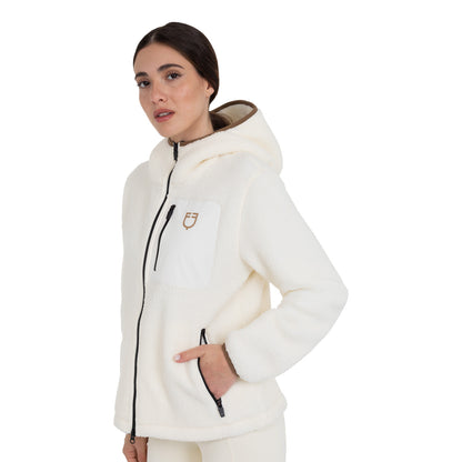 Equestro Women's teddy fleece hoodie with zip