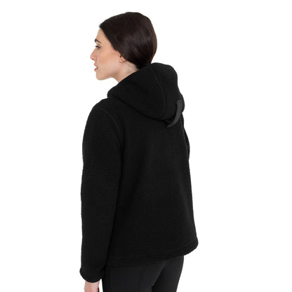 Equestro Women's teddy fleece hoodie with zip