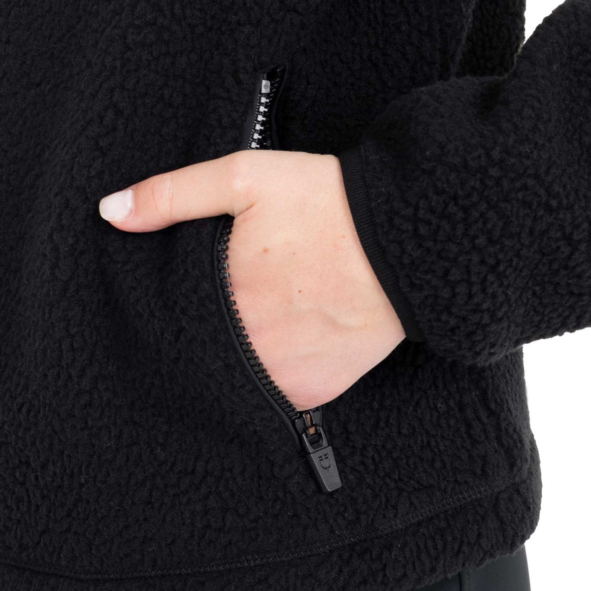Equestro Women's teddy fleece hoodie with zip