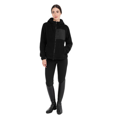 Equestro Women's teddy fleece hoodie with zip