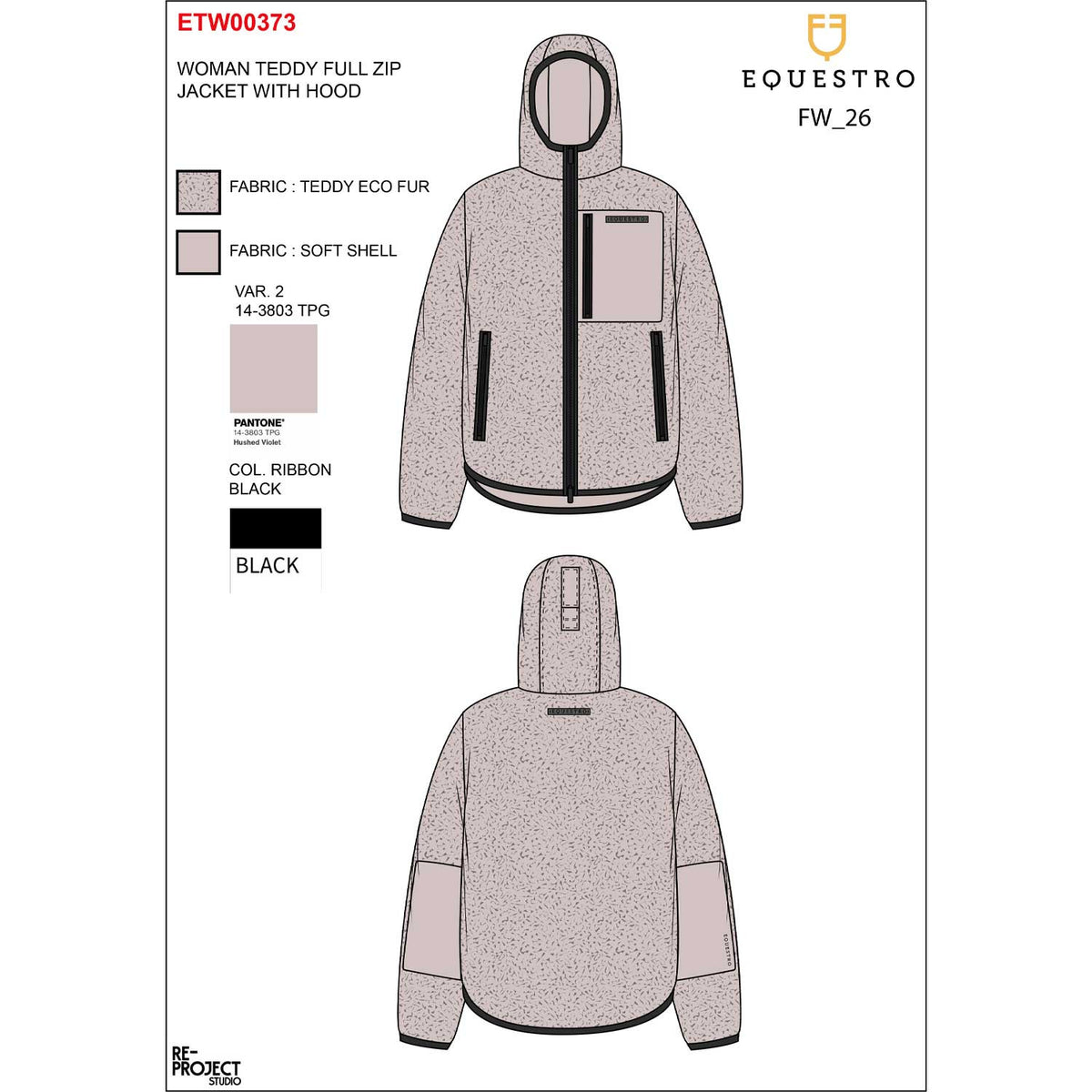 Equestro Women's teddy fleece hoodie with zip