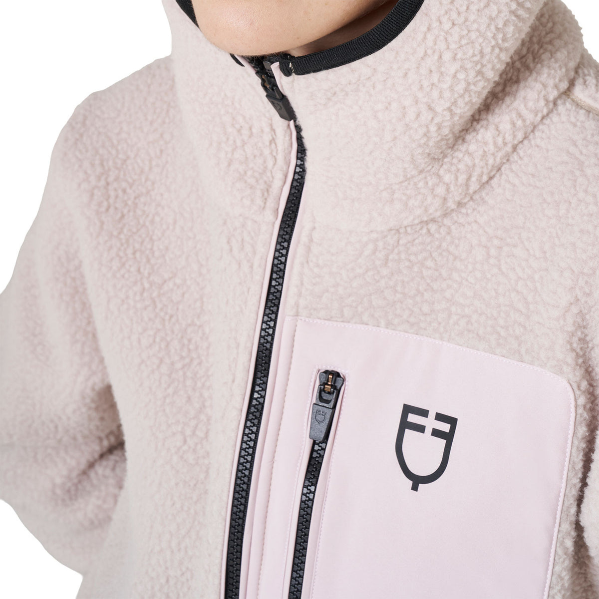 Equestro Women's teddy fleece hoodie with zip