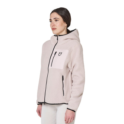 Equestro Women's teddy fleece hoodie with zip