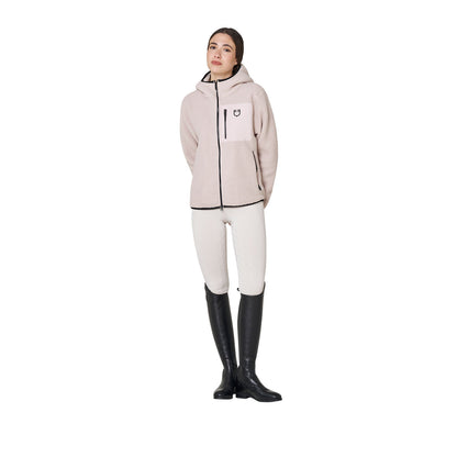 Equestro Women's teddy fleece hoodie with zip
